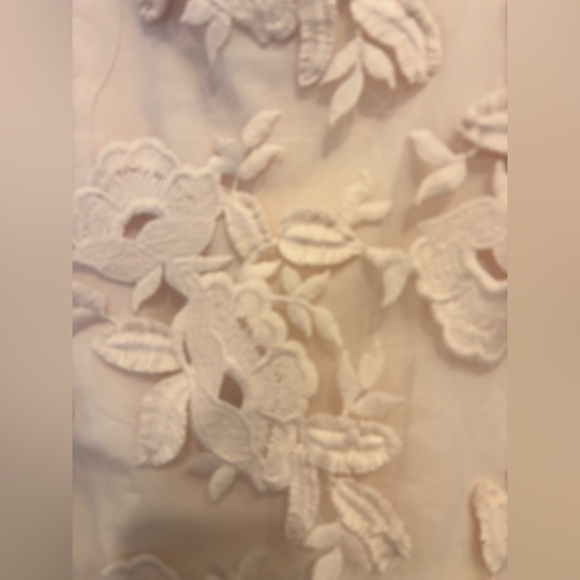 Tahari Women’s Embroidered Mesh Blouse – Blush Pink, Size Small (NWT) - Picture 3 of 6